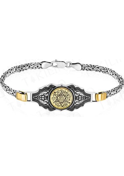 925 Ayar Gümüş Süleyman Mührü Kral Zincir Bileklik fiyatları