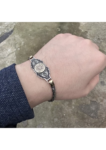 925 Ayar Gümüş Süleyman Mührü Kral Zincir Bileklik modelleri
