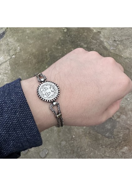925 Ayar Gümüş Çift Başlı Kartal Kral Zincir Bileklik modelleri