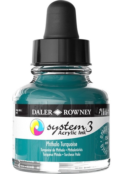 System 3 Sıvı Akrilik Mürekkep Boya 29.5ml 154 Phthalo Turquoise