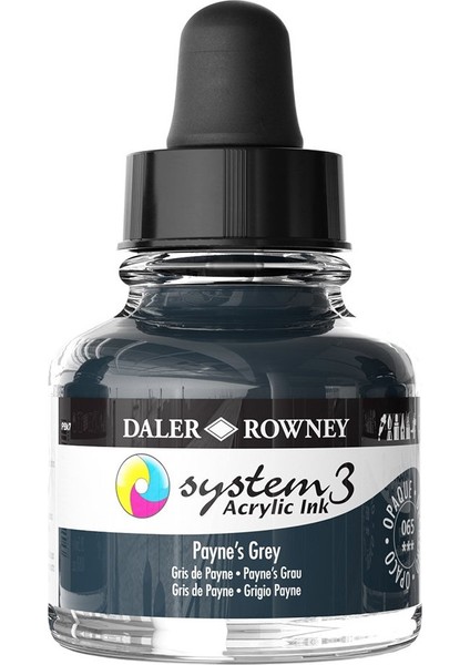 System 3 Sıvı Akrilik Mürekkep Boya 29.5ml 065 Paynes Grey