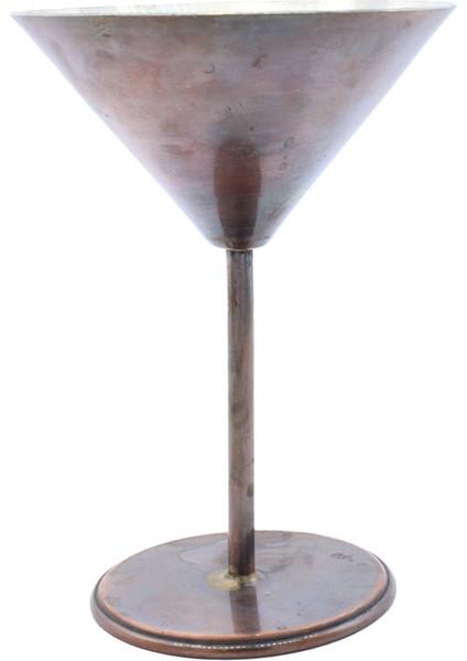 El Yapımı Özel Tasarım Eskitme Bakır Bardak Martini Kadehi