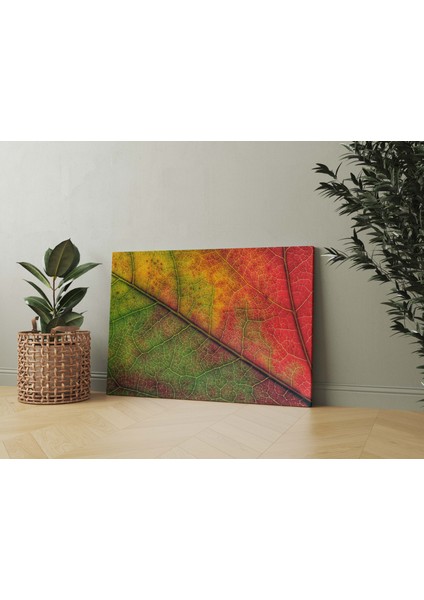 Sonbaharda Bir Yaprak Gövdesi Dekoratif Kanvas Tablo indirimleri