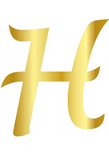 Pleksi Çubuksuz Alfabe 6 cm Altın - H