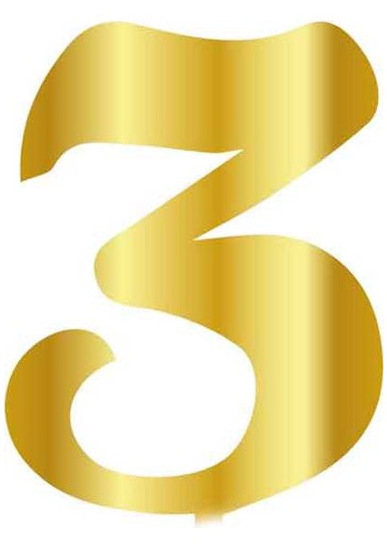 Pleksi Çubuksuz Rakam 6 cm Altın - 3