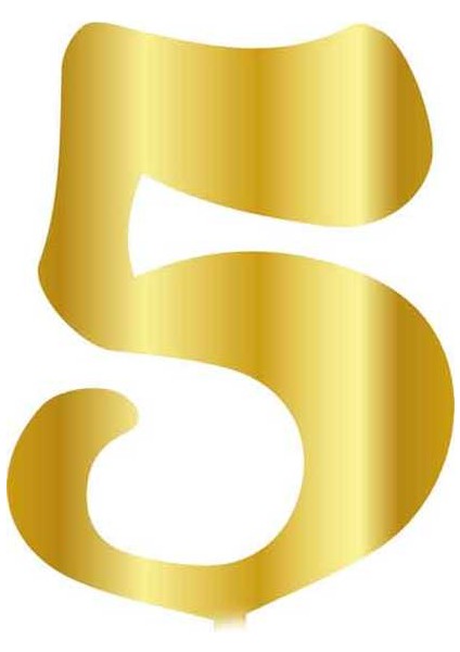 Pleksi Çubuksuz Rakam 6 cm Altın - 5