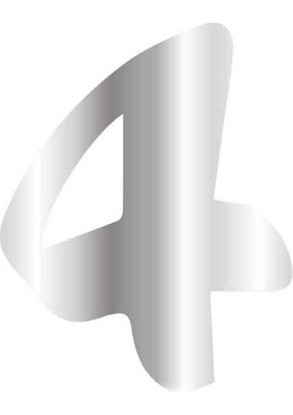 Pleksi Çubuksuz Rakam 6 cm Gümüş - 4