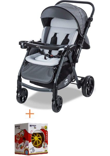 Çift Yönlü Alüminyum Kalın Iskelet Bebek Arabası Oyuncak Armağanlı