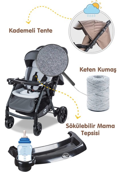 Çift Yönlü Alüminyum Kalın Iskelet Bebek Arabası Oyuncak Armağanlı fiyatları