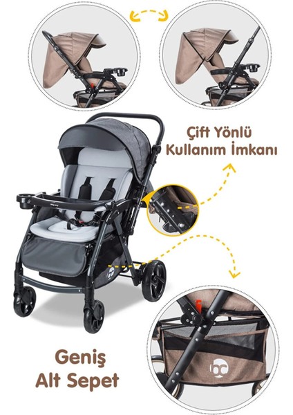 Çift Yönlü Alüminyum Kalın Iskelet Bebek Arabası Oyuncak Armağanlı modelleri