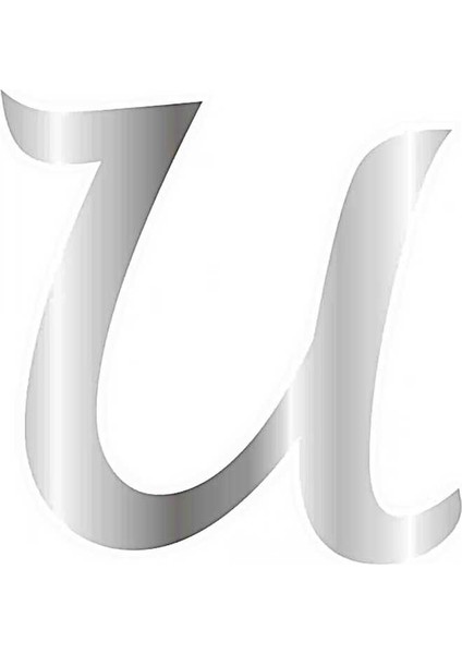 Pleksi Çubuksuz Alfabe 6 cm Gümüş - U