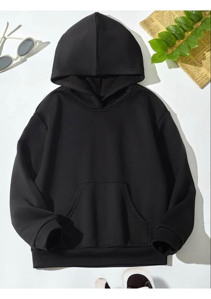 Siyah Baskısız Hoddie