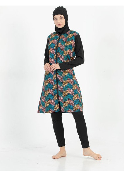 Fermuarlı Renk Seçenekli Tam Kapalı Hızlı Kuruma Özellikli Tesettür Mayo