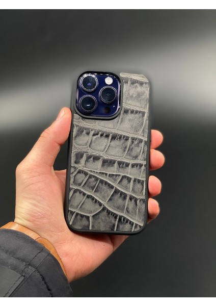 IPHONE14 Pro Kılıf Desenli Hakiki Deri Telefon Kılıfı