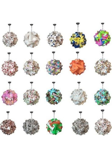 Gülenyüz Desenli Yapboz Puzzle Plastik Avize (30 Adet De-Monte Plaka)