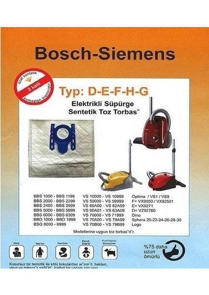 Bosch BGB6SIL1 Prosilence Bez Toz Torbası 10 Adet