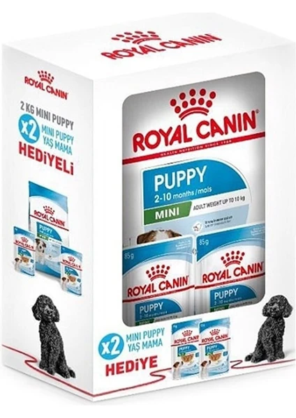 Royal Canın Mini Puppy Küçük Irk Yavru Köpek Maması 2kg+2 Adet Gravy Yaş Mama Hediyeli Puppy Junior