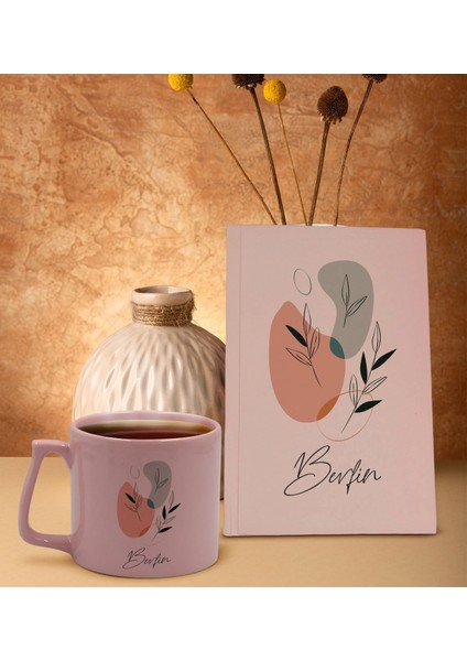 Kişiye Özel Isimli Pembe Sert Kapaklı Defter Ve Middle Kupa Seti, Arkadaşa Hediye, Yeni Iş Hediyesi, Doğum Günü Hediyesi-12