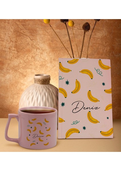 Kişiye Özel Isimli Pembe Sert Kapaklı Defter Ve Middle Kupa Seti, Arkadaşa Hediye, Yeni Iş Hediyesi, Doğum Günü Hediyesi-15