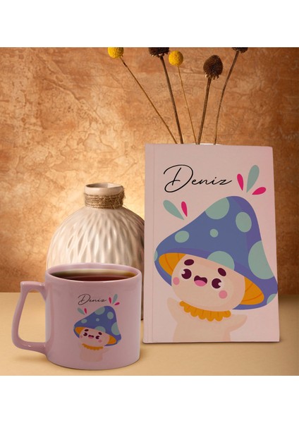 Kişiye Özel Isimli Pembe Sert Kapaklı Defter Ve Middle Kupa Seti, Arkadaşa Hediye, Yeni Iş Hediyesi, Doğum Günü Hediyesi-18