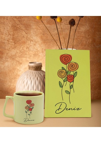 Kişiye Özel Isimli Sarı Sert Kapaklı Defter Ve Middle Kupa Seti, Arkadaşa Hediye, Yeni Iş Hediyesi, Doğum Günü Hediyesi-22