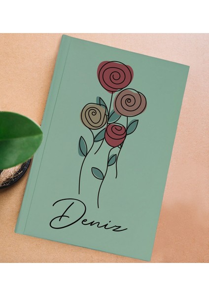 Kişiye Özel Isimli Yeşil Sert Kapaklı Defter Ve Middle Kupa Seti, Arkadaşa Hediye, Yeni Iş Hediyesi, Doğum Günü Hediyesi-22 modelleri