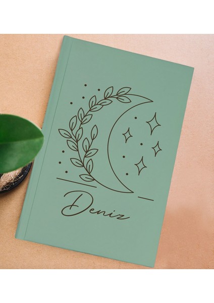 Kişiye Özel Isimli Yeşil Sert Kapaklı Defter Ve Middle Kupa Seti, Arkadaşa Hediye, Yeni Iş Hediyesi, Doğum Günü Hediyesi-8