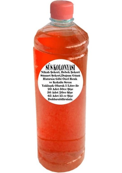 Leylak Kokulu Sıvı Şişe Süsü Için Süsü Kolonyası - 1 Litre Kırmızı
