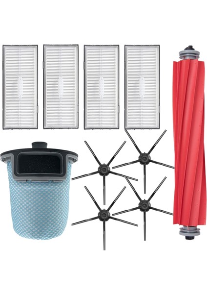 Roborock S7 Sonic Max V T7S Plus Uyumlu 10 Parça Yedek Filtre Fırça Seti Siyah