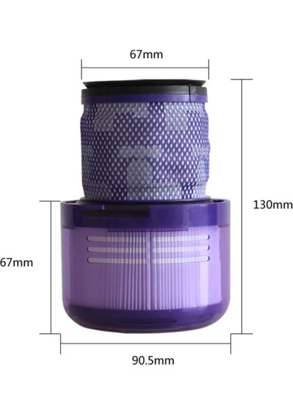 Dyson V15 Detect Uyumlu Mor Hepa Filtre Seti (2 Adet)