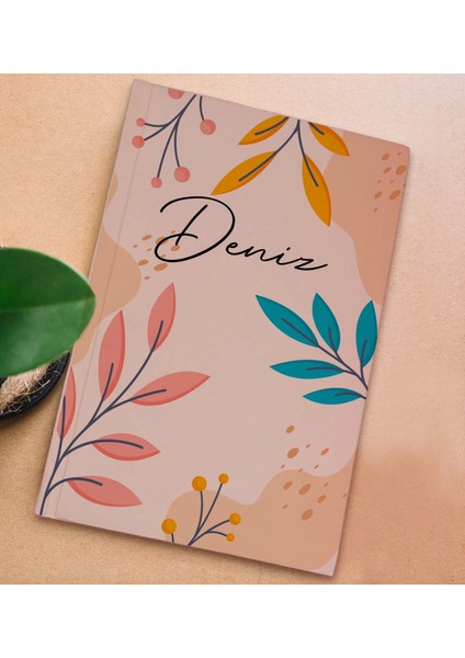 Kişiye Özel Isimli Sert Kapaklı Pudra Pembesi Lastikli Defter -19