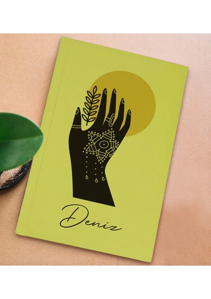 Kişiye Özel Isimli Sert Kapaklı Sarı Lastikli Defter -4