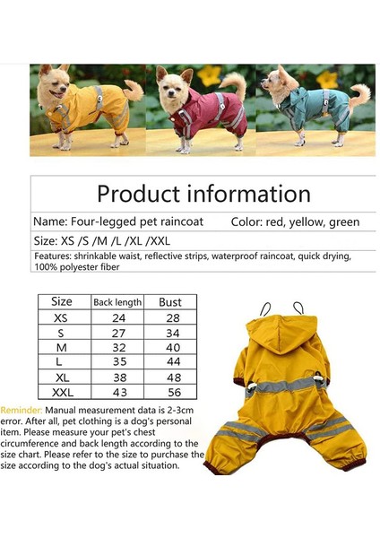 Pet Her Şey Dahil Yağmurluk Yellow-S (Yurt Dışından) fırsatları