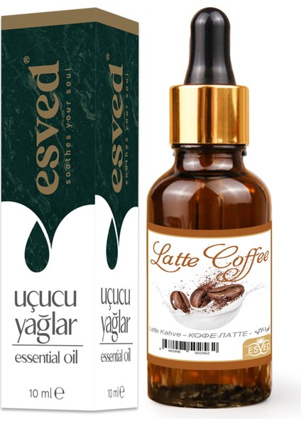 Latte Kahve Kokusu Saf Esansiyel Uçucu Yağ Buhurdanlık Yağı Difüzör Esansı Aromaterapi Ortam Koku 10ML