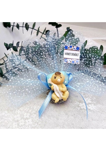 30 Adet Yastıkta Uyuyan Bebek Biblo Bebek Şekeri Erkek