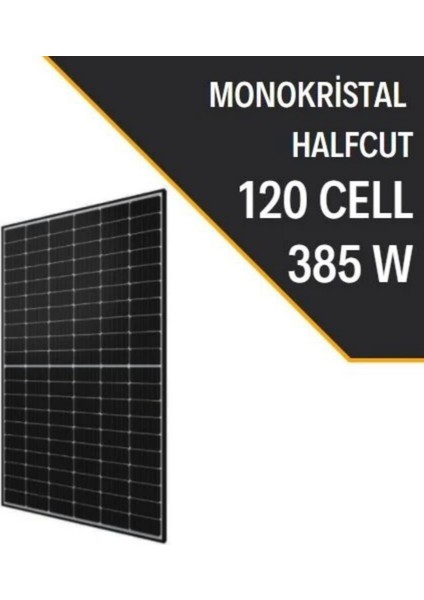 385W 9bb Half Cut Monokristal Güneş Paneli