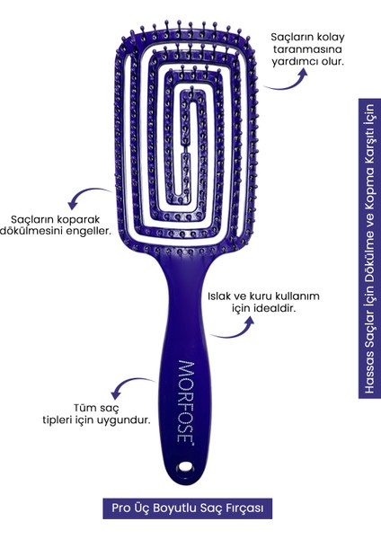 Morfose Yeni Nesil Hassas Saçlar Için Kopma Karşıtı Esneyebilen Saç Fırçası