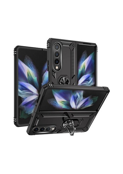 Galaxy Z Fold 4 Kılıf Vega Tank Sert Yüzüklü Standlı Zırh Koruma Kapak