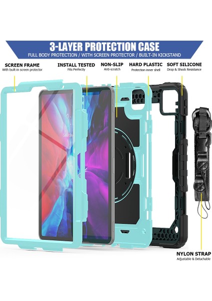 iPad Pro 11 inç 2020 Bebek Mavisi İçin Zor Kılıf (Yurt Dışından) modelleri