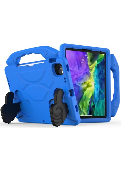iPad Pro 11 (2020) Eva Başparmak Braket Mavisi ile Düz Düşen Anti Kılıf (Yurt Dışından)