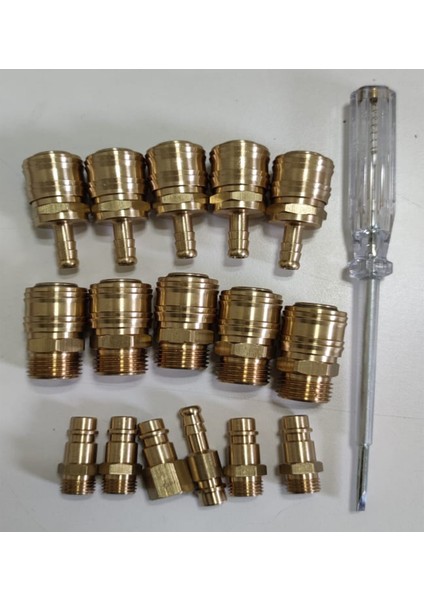 Kompresörler Için Kompresör Takım Uçları 1/2 Erkek ve Hava Jakı 8 mm Gövde
