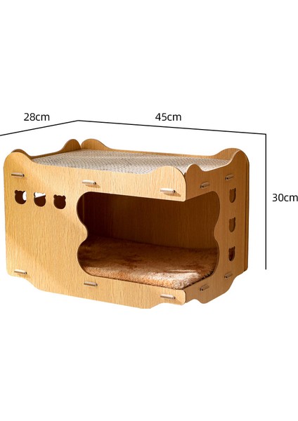 Kedi Yatağı Kedi Tırmalama Tahtası Çıkarılabilir Ayaklı Çift Ahşap Kedi Oyuncağı 2pcs Kedi Yakalama Tahtası (Yurt Dışından)