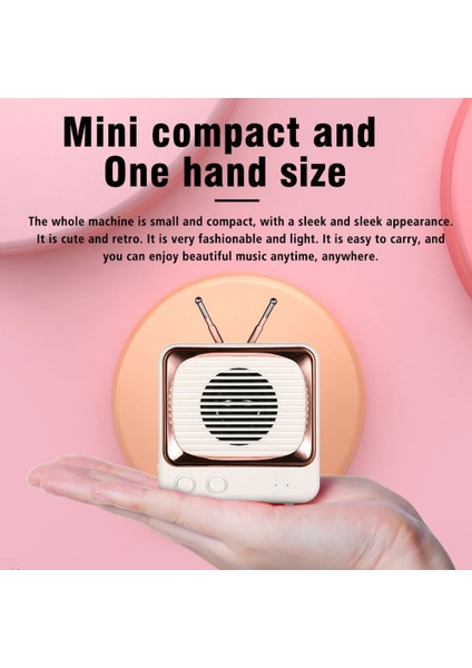 Mini Sevimli Kablosuz Taşınabilir Klasik Hoparlör Tv Şekli Bluetooth 5.0 Ses Kutusu Pc Dizüstü Kızlar Için Tf Kart Fm Hoparlör Hediye (Yurt Dışından) fiyatları