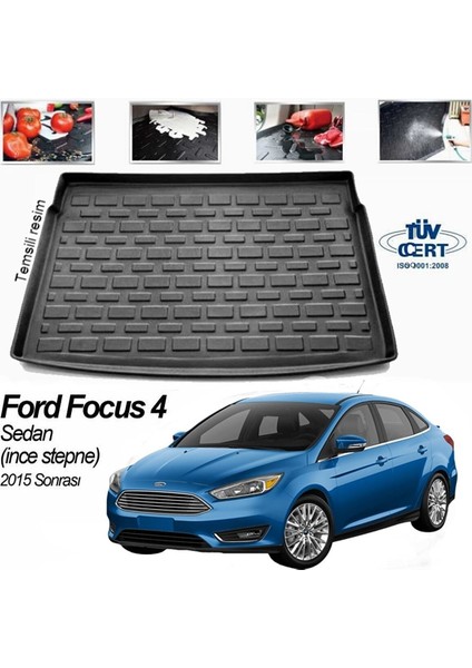 Ford Focus 4 Sedan (Ince Stepne) 3D Lüx Bagaj Havuzu