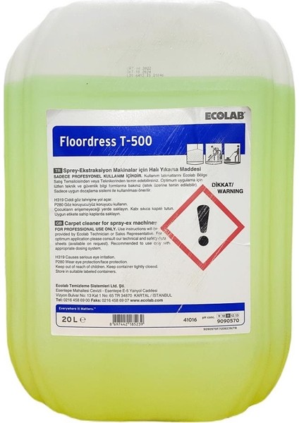 Floordress T-500 Sprey-Ekstraksiyon Makinalar Için Halı Yıkama Maddesi 20 kg
