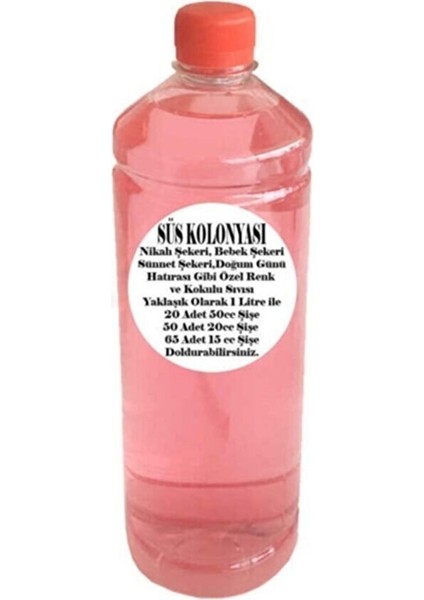Zambak Kokulu Sıvı Şişe Süsü Için Süsü Kolonyası - 1 Litre Pembe