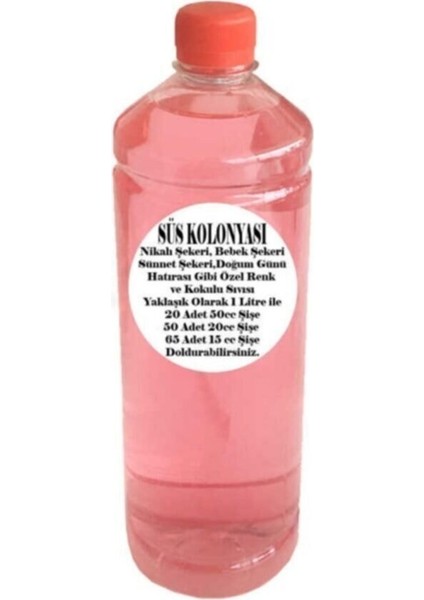 Gül Kokulu Sıvı Şişe Süsü Için Süsü Kolonyası - 1 Litre Pembe