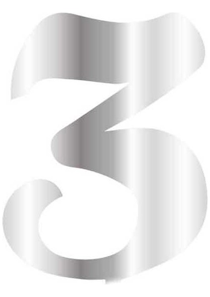 Pleksi Çubuksuz Rakam 6 cm Gümüş - 3