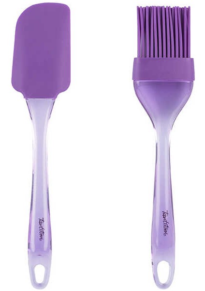 Mor Renkli Silikon Spatula ve Fırça Seti