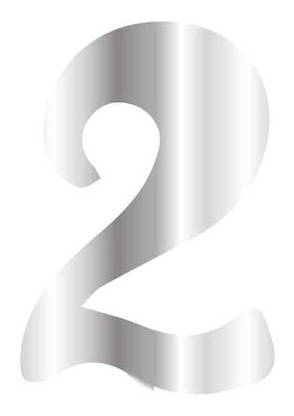 Pleksi Çubuksuz Rakam 6 cm Gümüş - 2